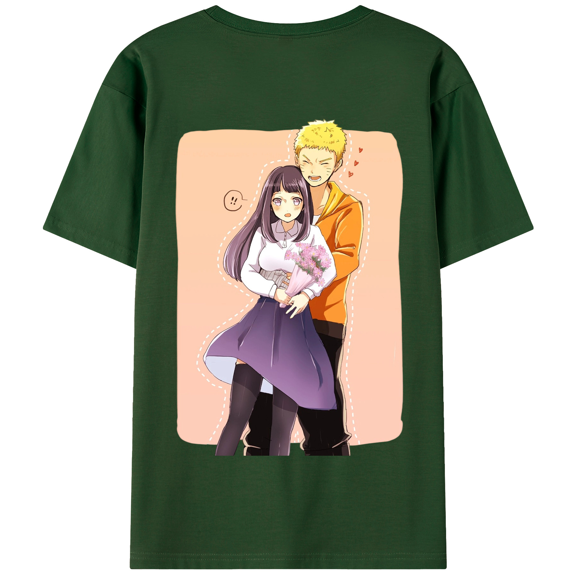 （画像用） NARUTO -ナルト- 日向ヒナタ Hyūga Hinata 綿100％半袖Tシャツ（背面プリント）